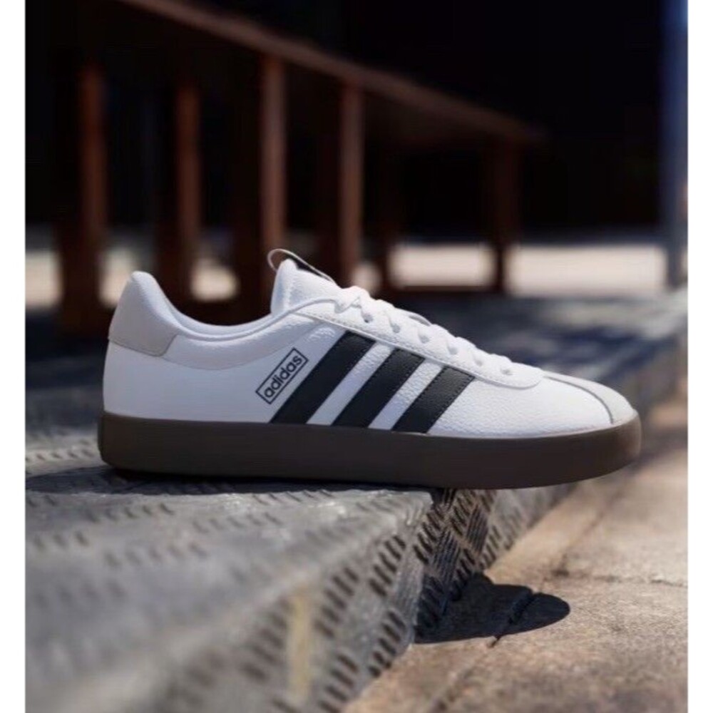 New Adidas VL Court 3.0 White Black Grey Leather Skateboard Shoes Size 11 Mens